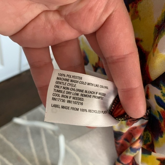 Isani for Target Orange Abstract Floral Blouse Top - Picture 5 of 5